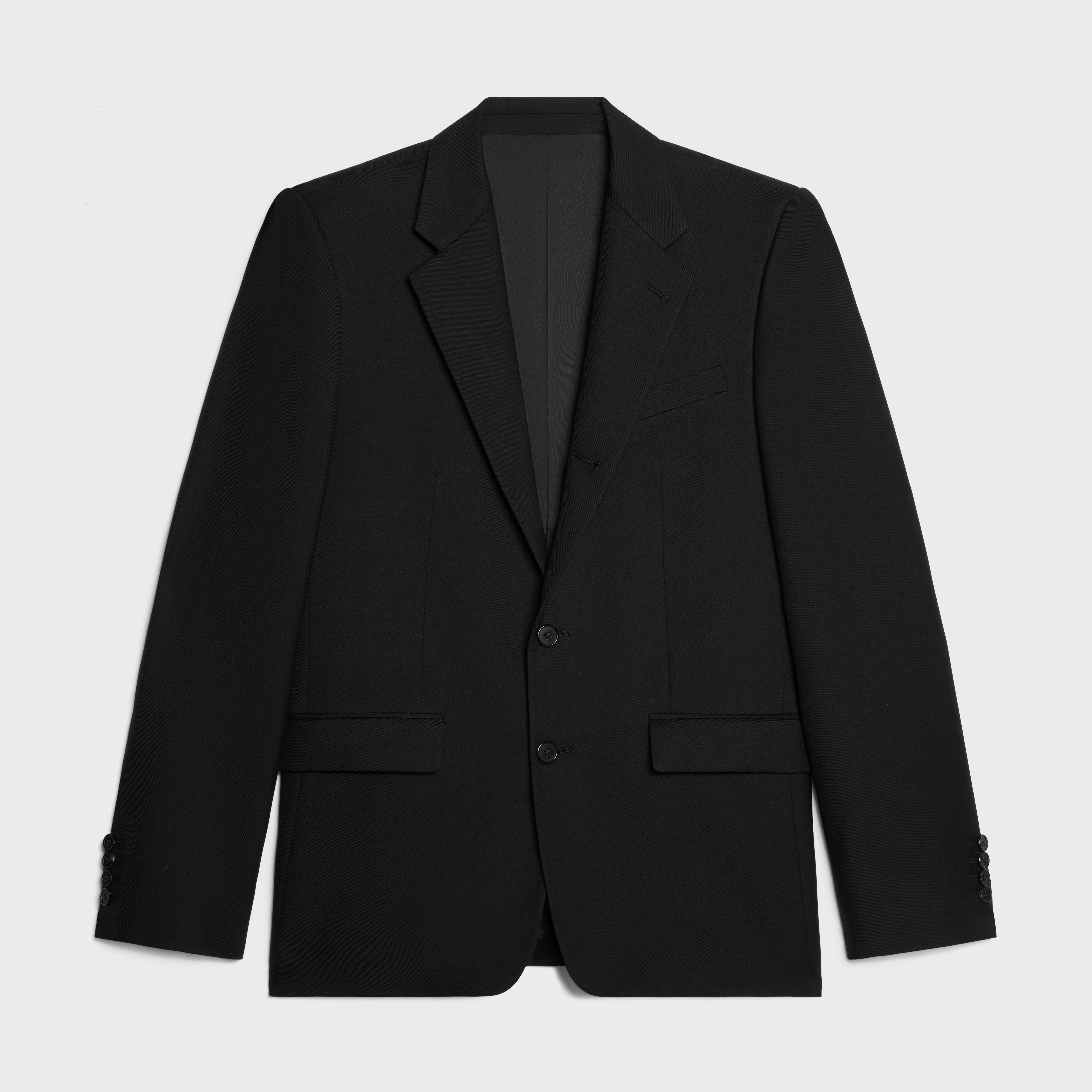 CELINE セリーヌ ウールギャバジン テーラードジャケット 黒 ブラック クラシック ジャケット / ウールギャバジン - ブラック | CELINE